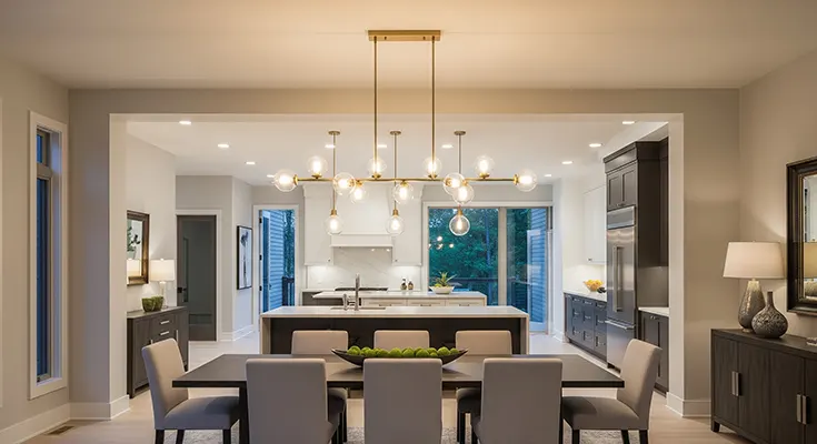 Open-Concept Dining Room Lighting Fixtures for Modern Homes