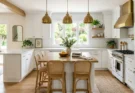 Better Homes and Gardens Style: White Kitchen Remodel with Brass Accents