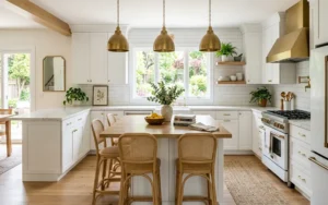 Better Homes and Gardens Style: White Kitchen Remodel with Brass Accents