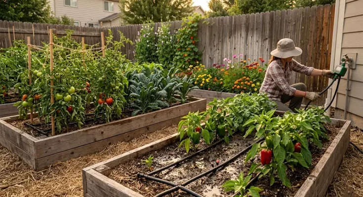 Consistent Watering Schedules and Drip Irrigation for Backyard Vegetable Patches