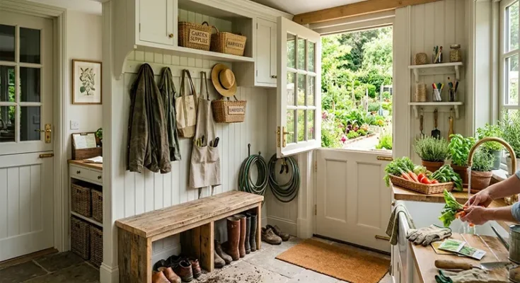 Functional Transitional Mudroom and Breezeway Ideas for Busy Garden Enthusiasts